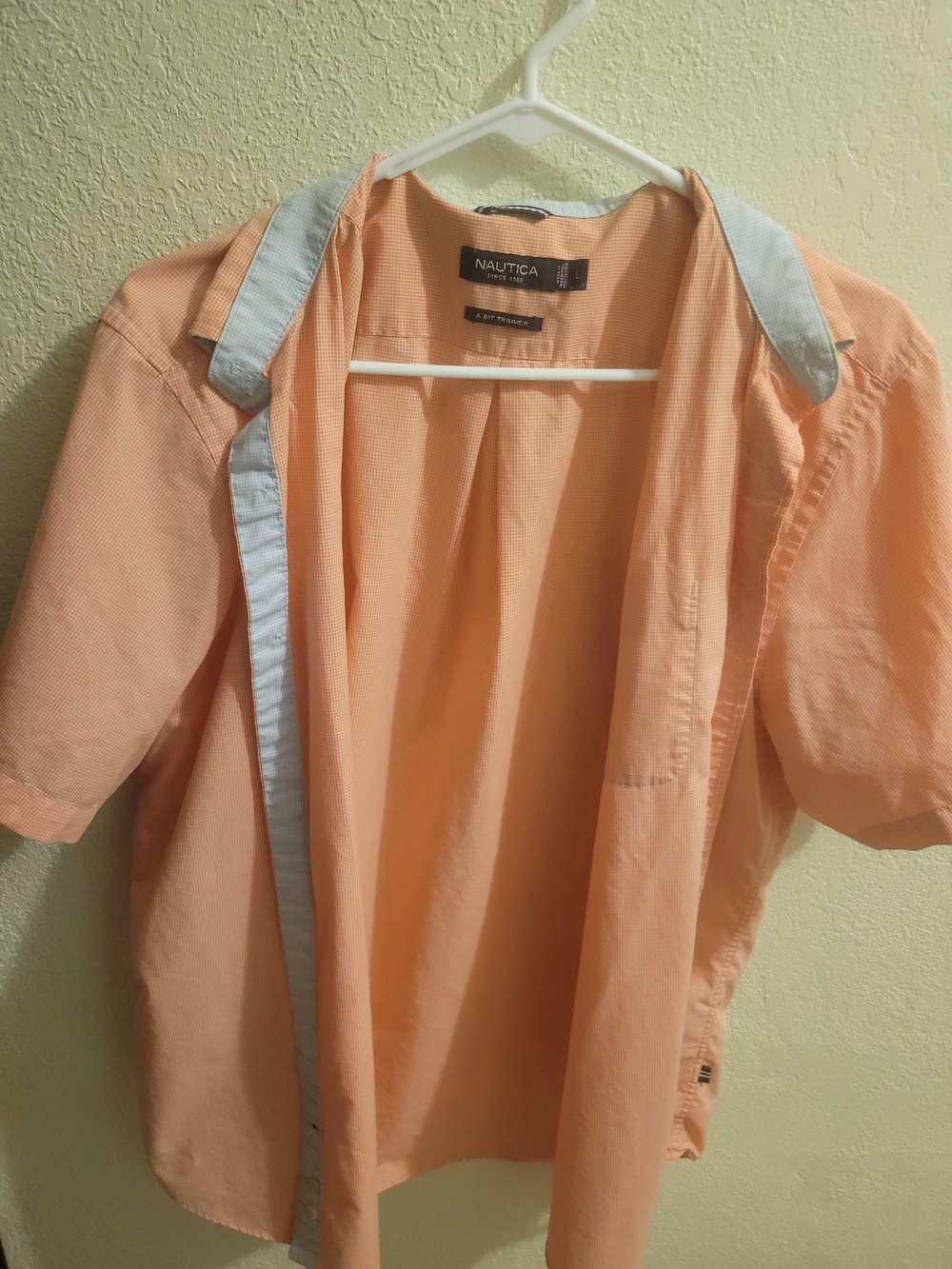 Nautica Peach Short Sleeve Button-Up